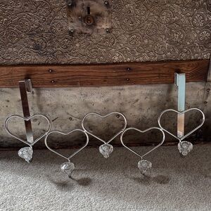 Silver toned heart over the door hook